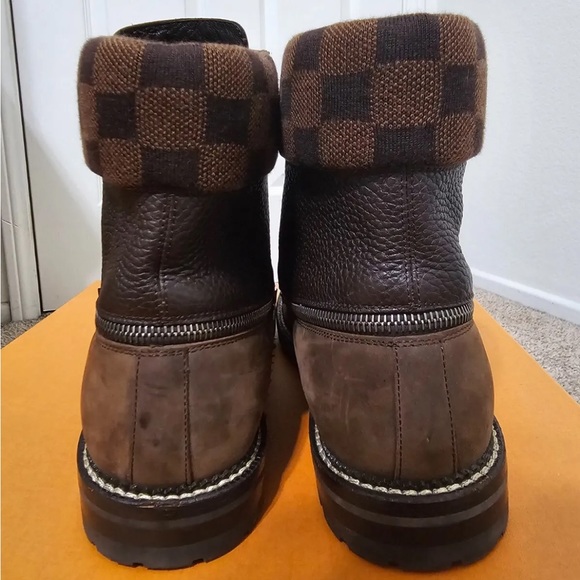 Louis Vuitton suede boot shoe size 10 lv us 11 made in Italy damier print winter - Picture 2 of 13